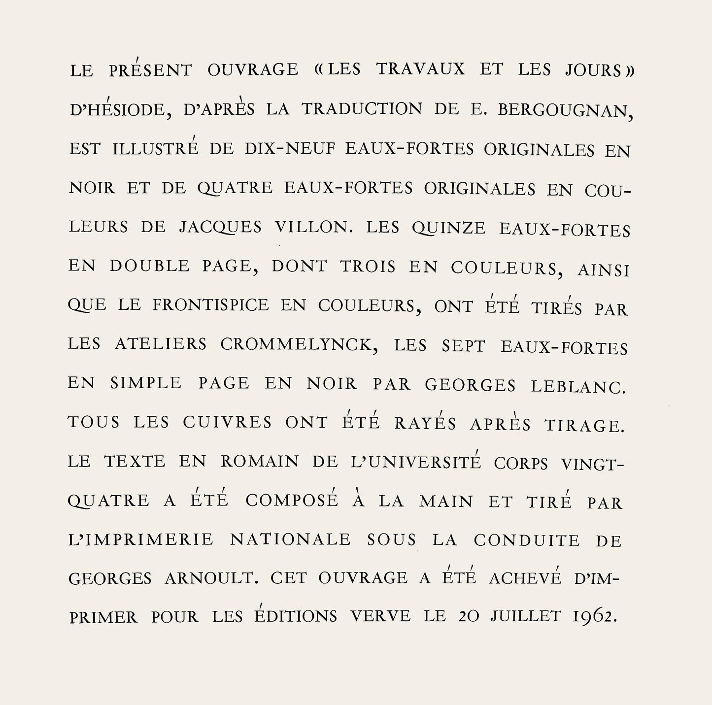 Jacques Villon, Composition (Ginestet/Pouillon 42-64), Hsiode, Les Travaux Et Les Jours, Etching