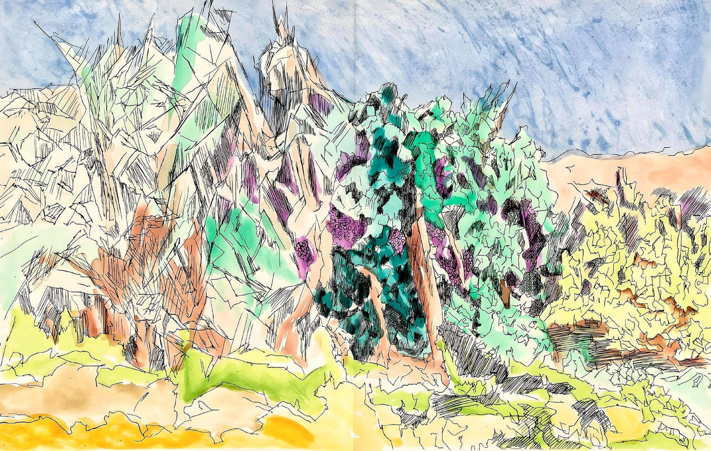 Jacques Villon, Composition (Ginestet/Pouillon 42-64), Hsiode, Les Travaux Et Les Jours, Etching