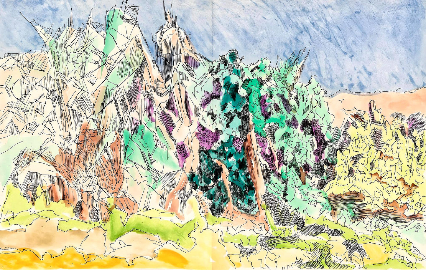 Jacques Villon, Composition (Ginestet/Pouillon 42-64), Hsiode, Les Travaux Et Les Jours, Etching