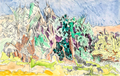 Jacques Villon, Composition (Ginestet/Pouillon 42-64), Hsiode, Les Travaux Et Les Jours, Etching