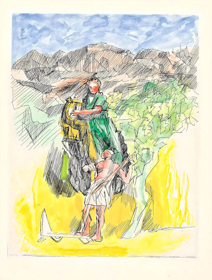 Jacques Villon, Composition (Ginestet/Pouillon 42-64), Hsiode, Les Travaux Et Les Jours, Etching