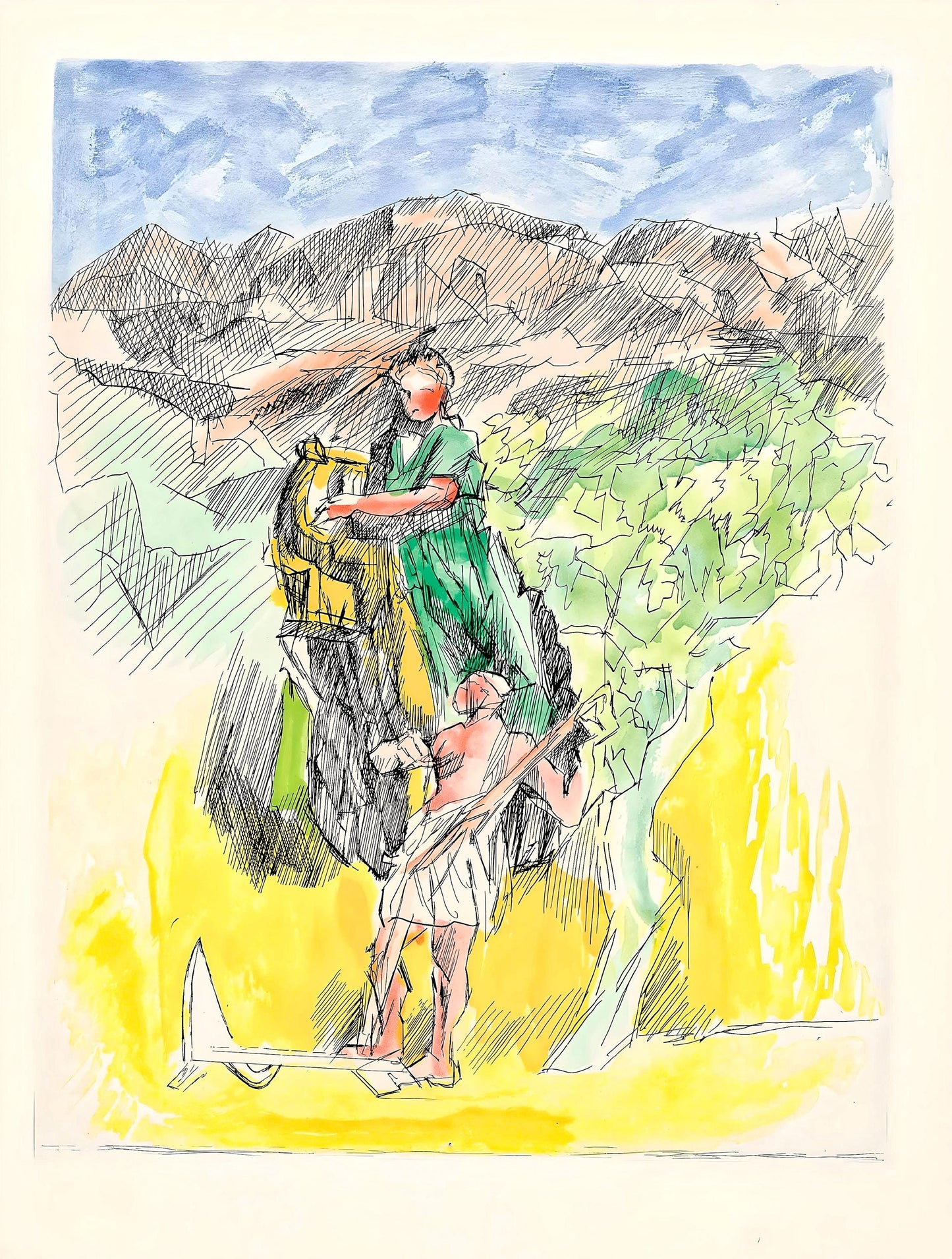 Jacques Villon, Composition (Ginestet/Pouillon 42-64), Hsiode, Les Travaux Et Les Jours, Etching