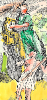 Jacques Villon, Composition (Ginestet/Pouillon 42-64), Hsiode, Les Travaux Et Les Jours, Etching