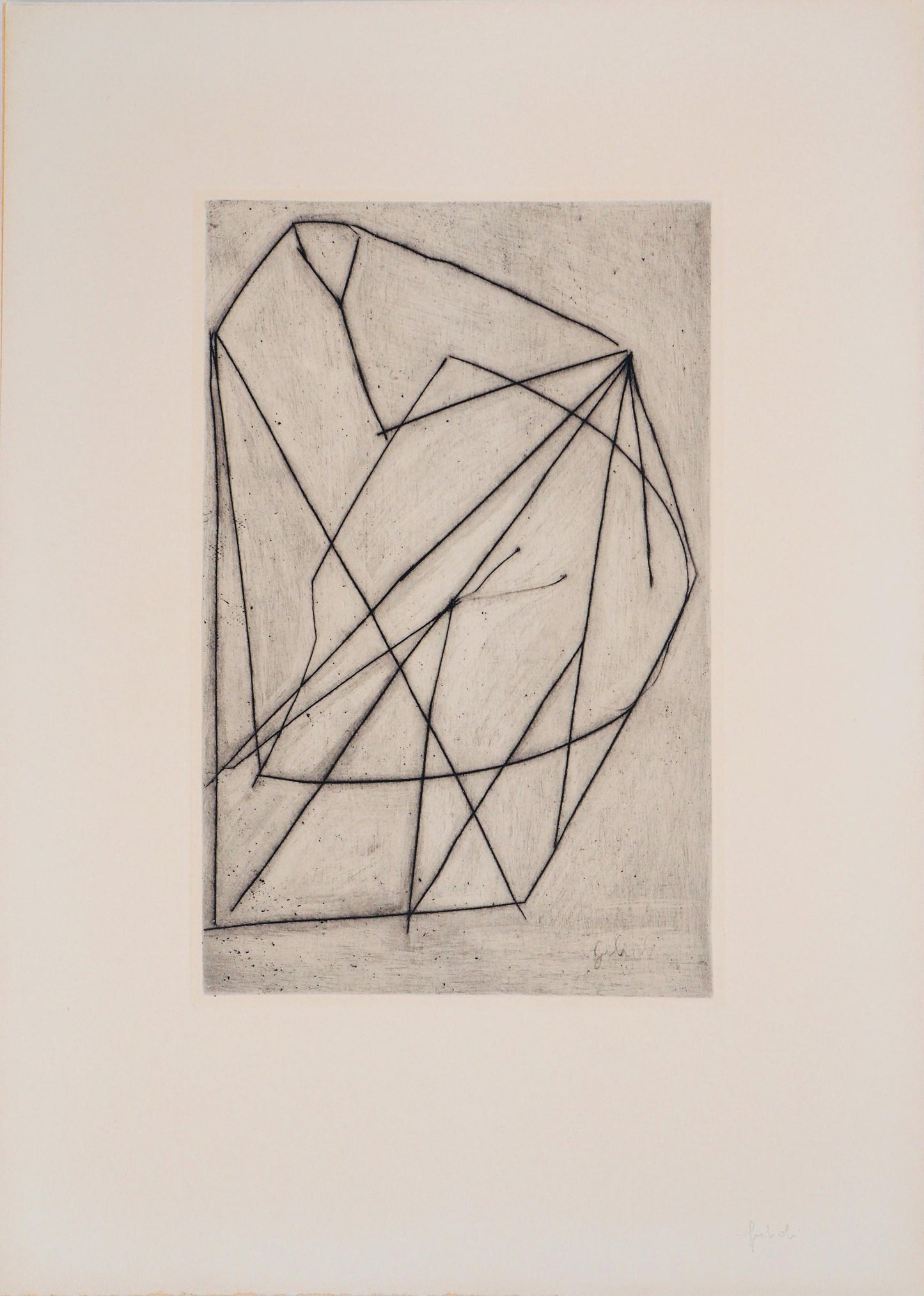 Paroles I peintes Etching Labyrinthe mile Gilioli