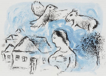 Marc Chagall, Composition (Cramer 104; Mourlot 917), Derrire Le Miroir, Lithograph