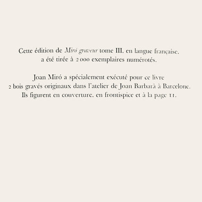 Joan Mir, Composition (Dupin 1294), Mir Graveur, Woodcut