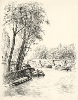 Etching - Robert Lotiron - le Saint-Louis - A La gloire Paris