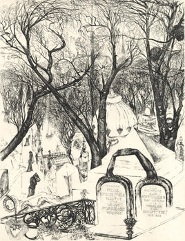 Douard Goerg, Le Cimetire Du Pre, A La Gloire Paris, Etching