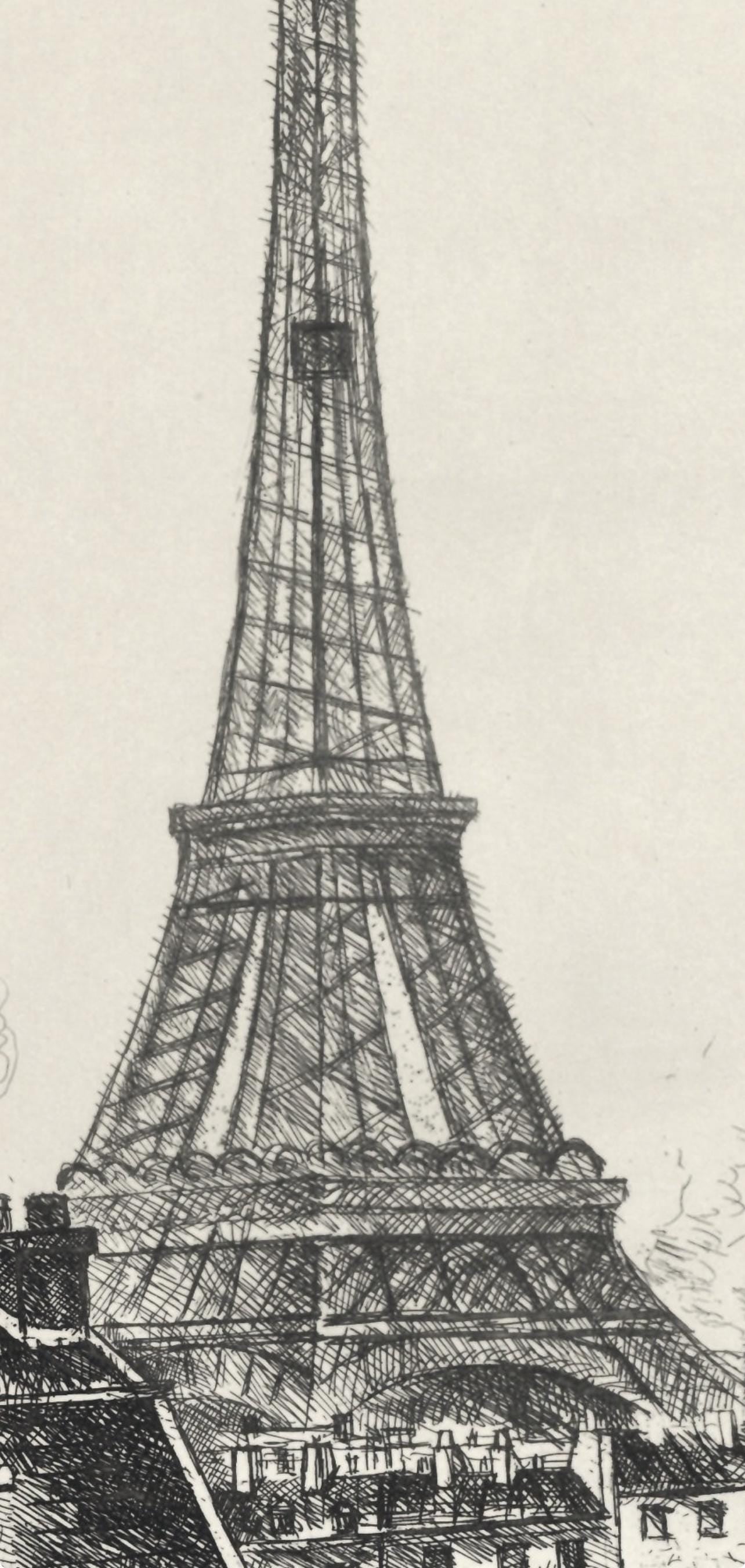 Ren Durey, Le Champ De Mars, A La Gloire Paris, Etching