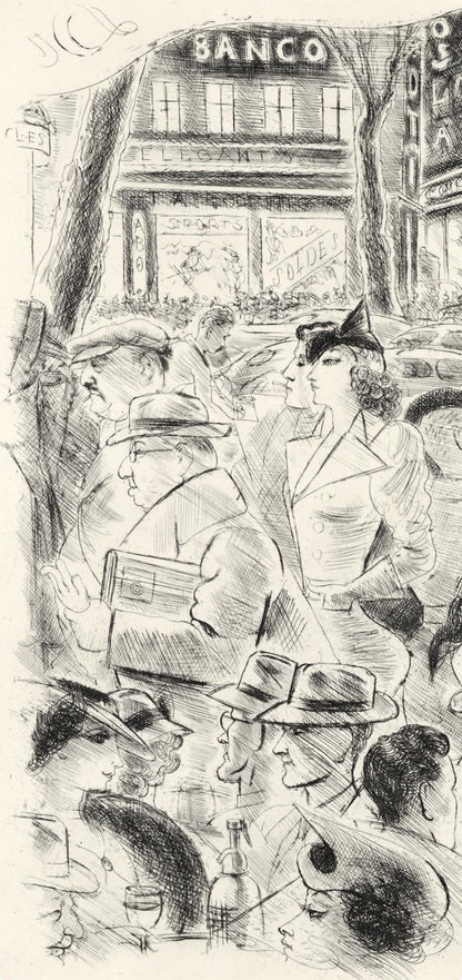 Chas Laborde, Les Boulevards, A La Gloire Paris, Etching