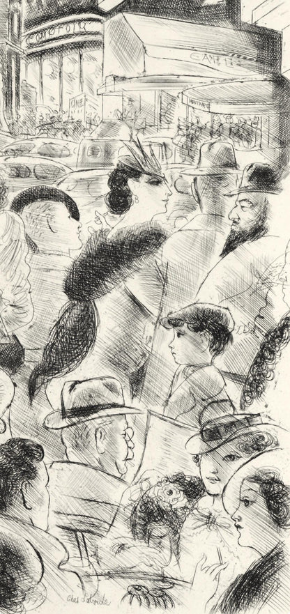 Chas Laborde, Les Boulevards, A La Gloire Paris, Etching