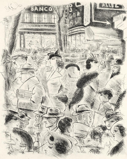 Chas Laborde, Les Boulevards, A La Gloire Paris, Etching