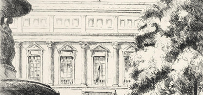 Eugne Corneau, La Bibliothque Nationale, A La Gloire Paris, Etching
