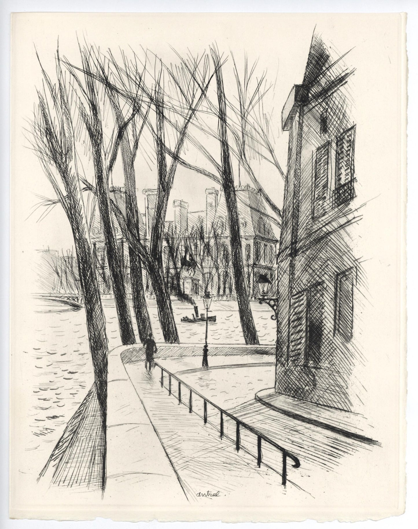 Robert Louis Antral, L'Htel De Ville, A La Gloire Paris, Etching