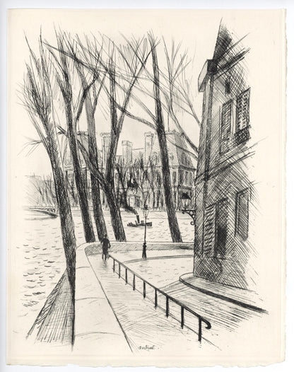 Robert Louis Antral, L'Htel De Ville, A La Gloire Paris, Etching