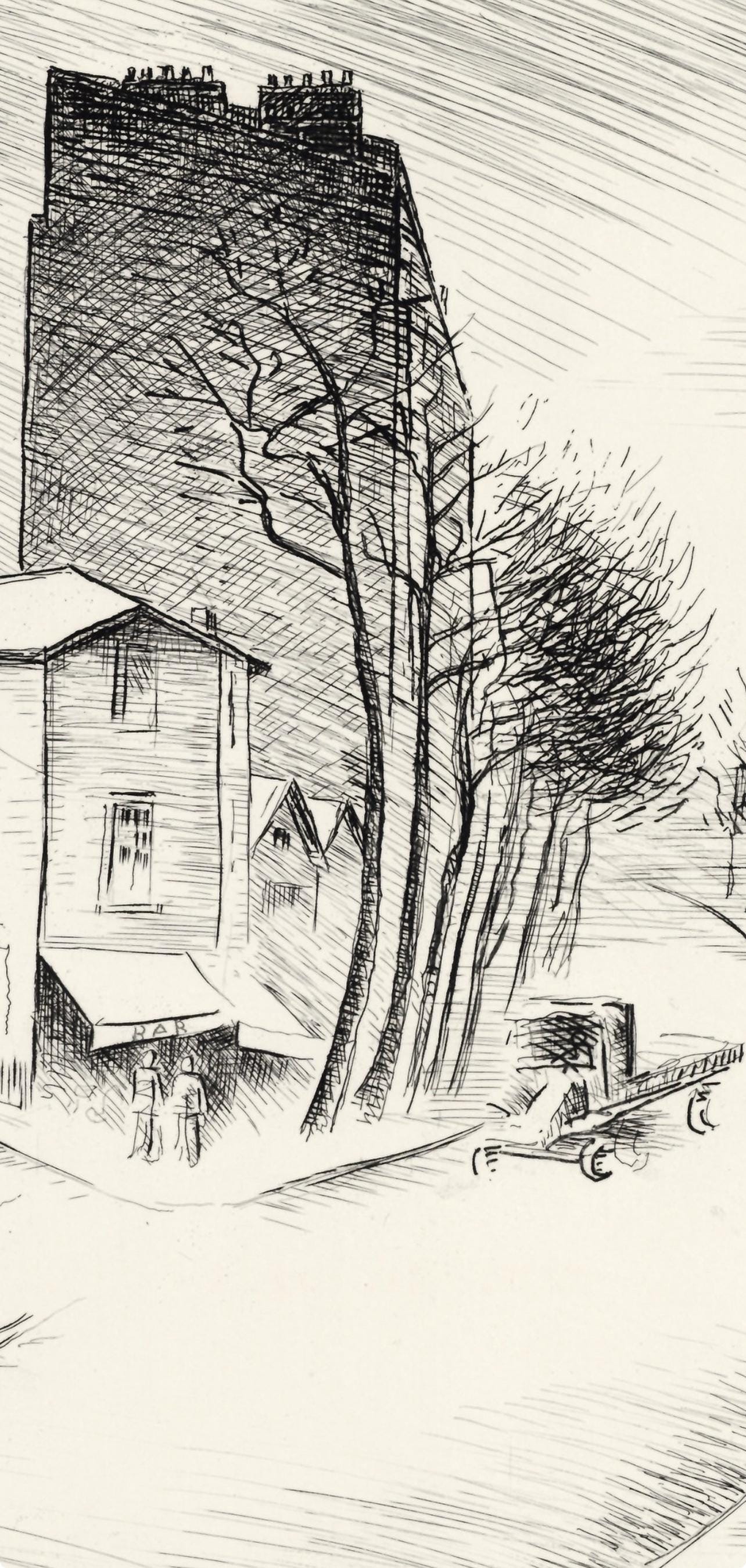 Maurice Asselin, Belleville A Vol D'Me, A La Gloire Paris, Etching