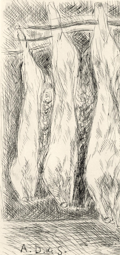 Andr Dunoyer De Segonzac, La Boucherie Des Halles, A La Gloire Paris, Etching