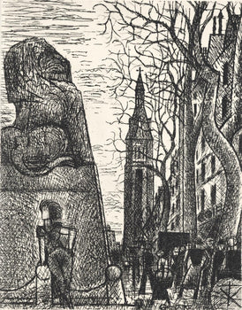Marcel Gromaire, Petit-Montroug, A La Gloire Paris, Etching