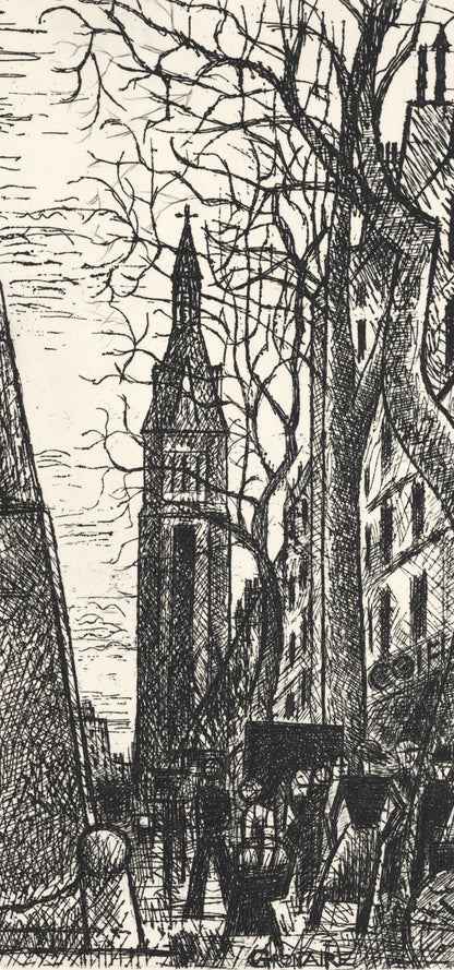 Marcel Gromaire, Petit-Montroug, A La Gloire Paris, Etching