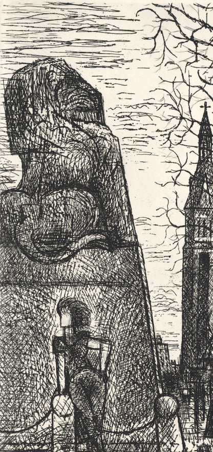 Marcel Gromaire, Petit-Montroug, A La Gloire Paris, Etching