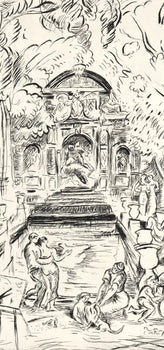 Achille-Mile Othon Friesz, Mdici Fountain, Luxembourg Gardens, Paris, A La Gloire Paris, Etching