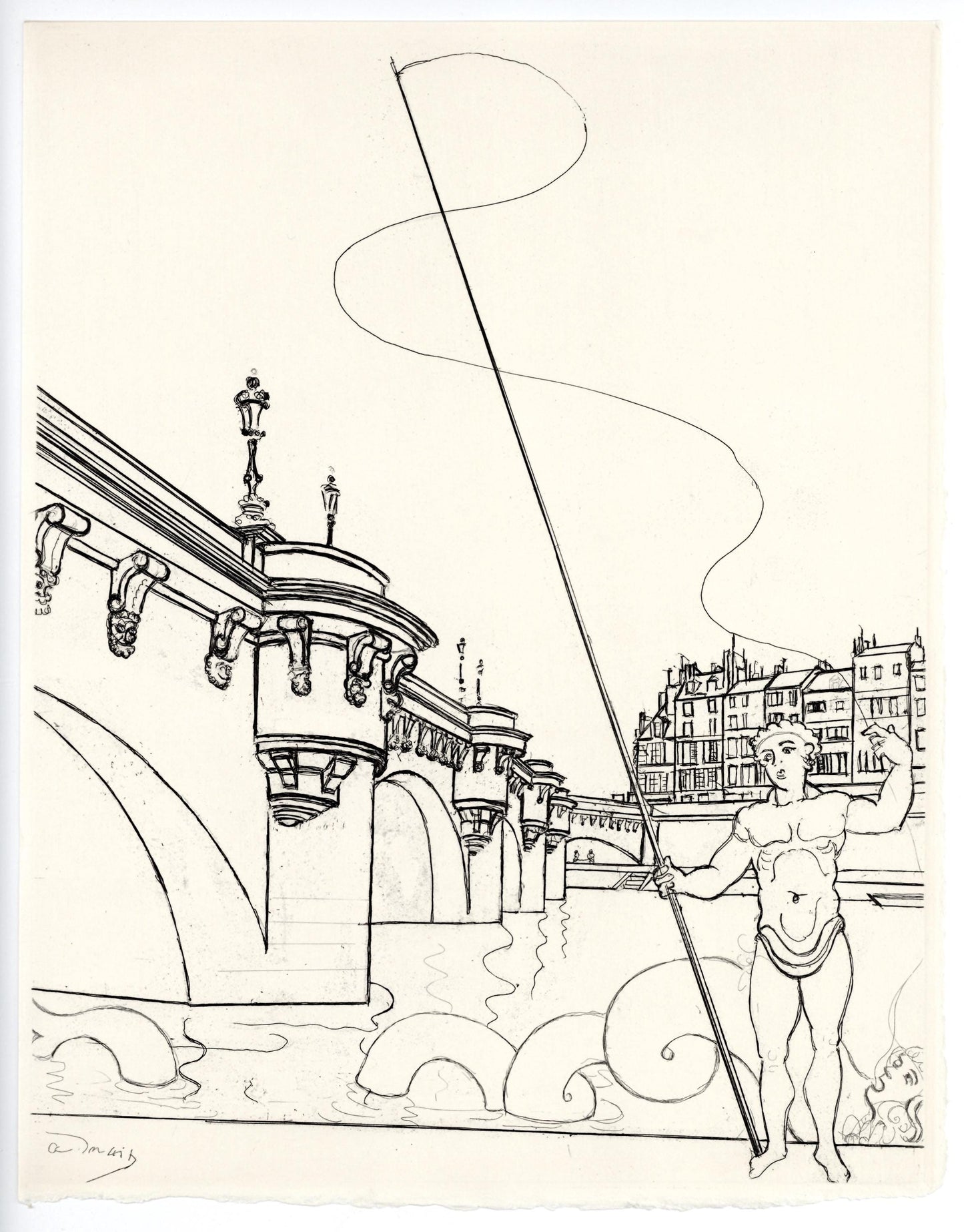 Andr Derain, Le Pont Neuf, A La Gloire Paris, Etching