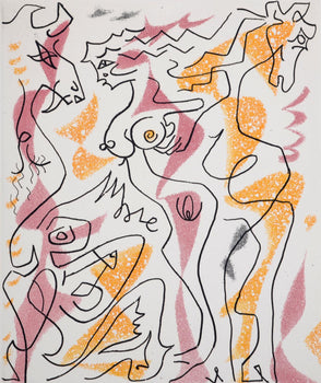 Andr Masson, Composition, Feuilles Parses, Etching