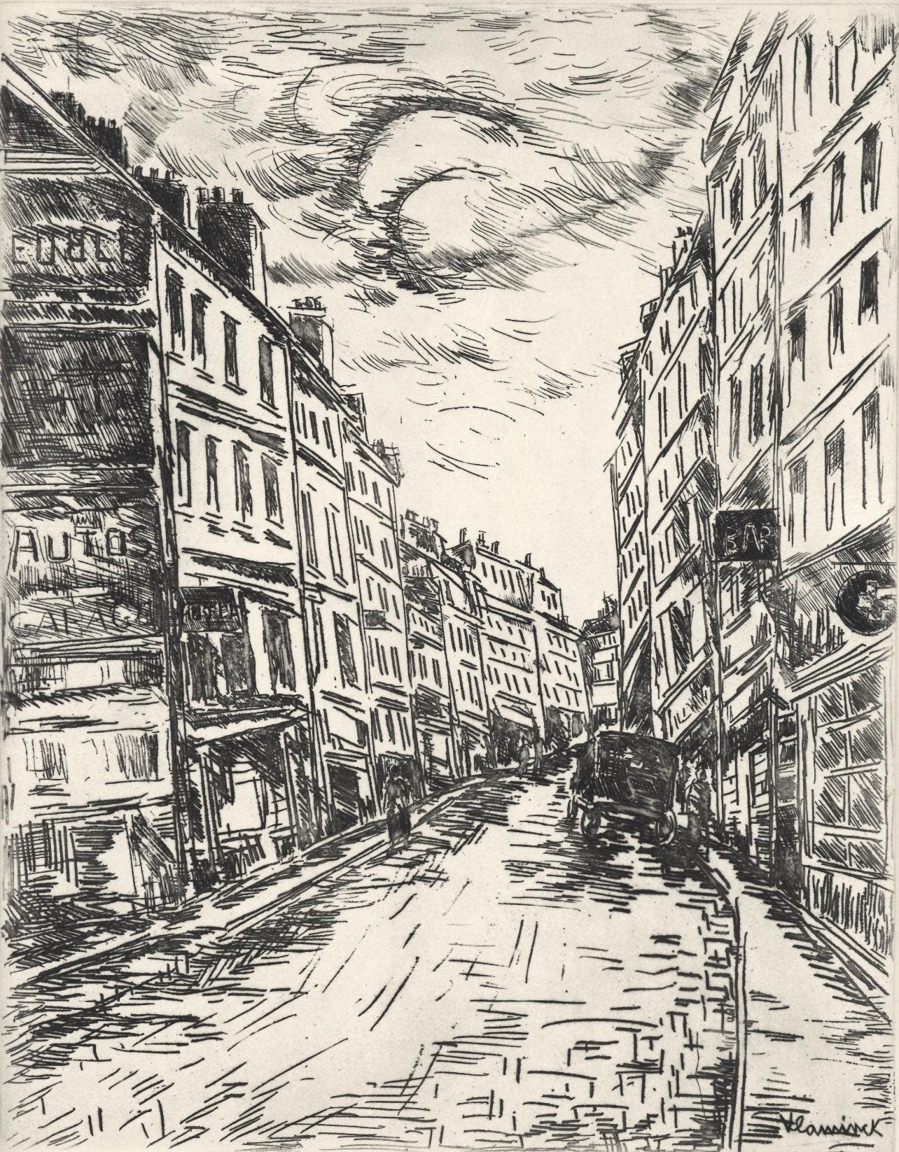 Maurice De Vlaminck, Rue De La Glacire, A La Gloire Paris, Etching