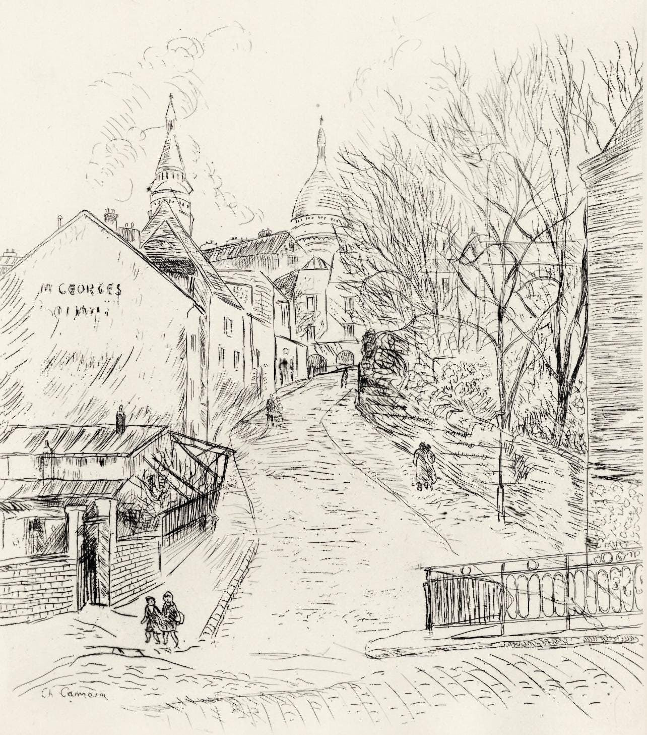 Charles Camoin, Montmartre, A La Gloire Paris, Etching
