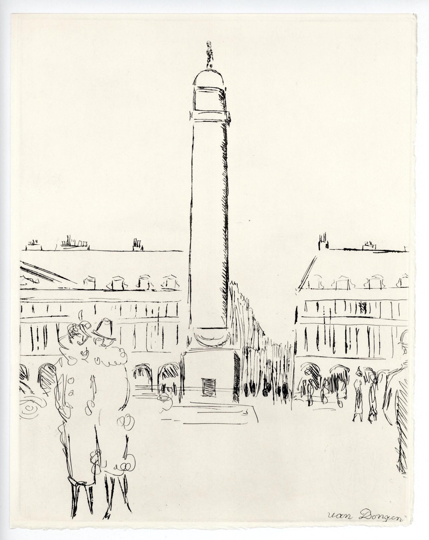 Kees Van Dongen, Place Vendme, A La Gloire Paris, Etching