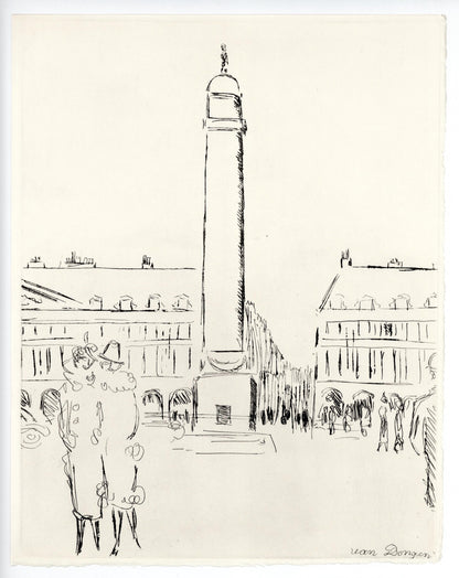 Kees Van Dongen, Place Vendme, A La Gloire Paris, Etching