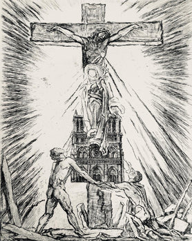 George Desvallires, Crucifix De Notre Dame, A La Gloire Paris, Etching