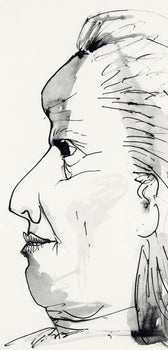 Pablo Picasso, Profil De Vieille Femme, Trait Et Lavis (Cramer No. 84), 40 Dessins De Picasso En