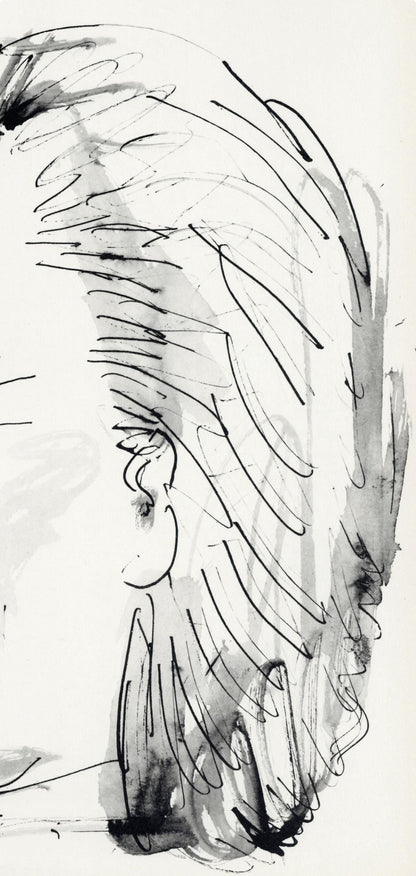 Pablo Picasso, Profil De Vieille Femme, Trait Et Lavis (Cramer No. 84), 40 Dessins De Picasso En
