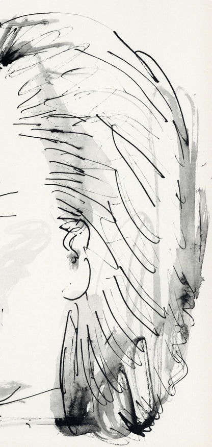 Pablo Picasso, Profil De Vieille Femme, Trait Et Lavis (Cramer No. 84), 40 Dessins De Picasso En