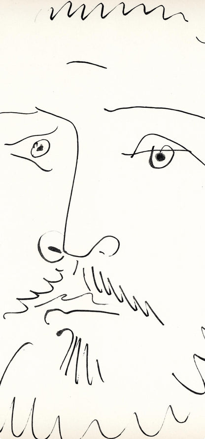 Pablo Picasso, Visage D'Homme Barbu, De Face (Cramer No. 84), 40 Dessins De Picasso En Marge Du