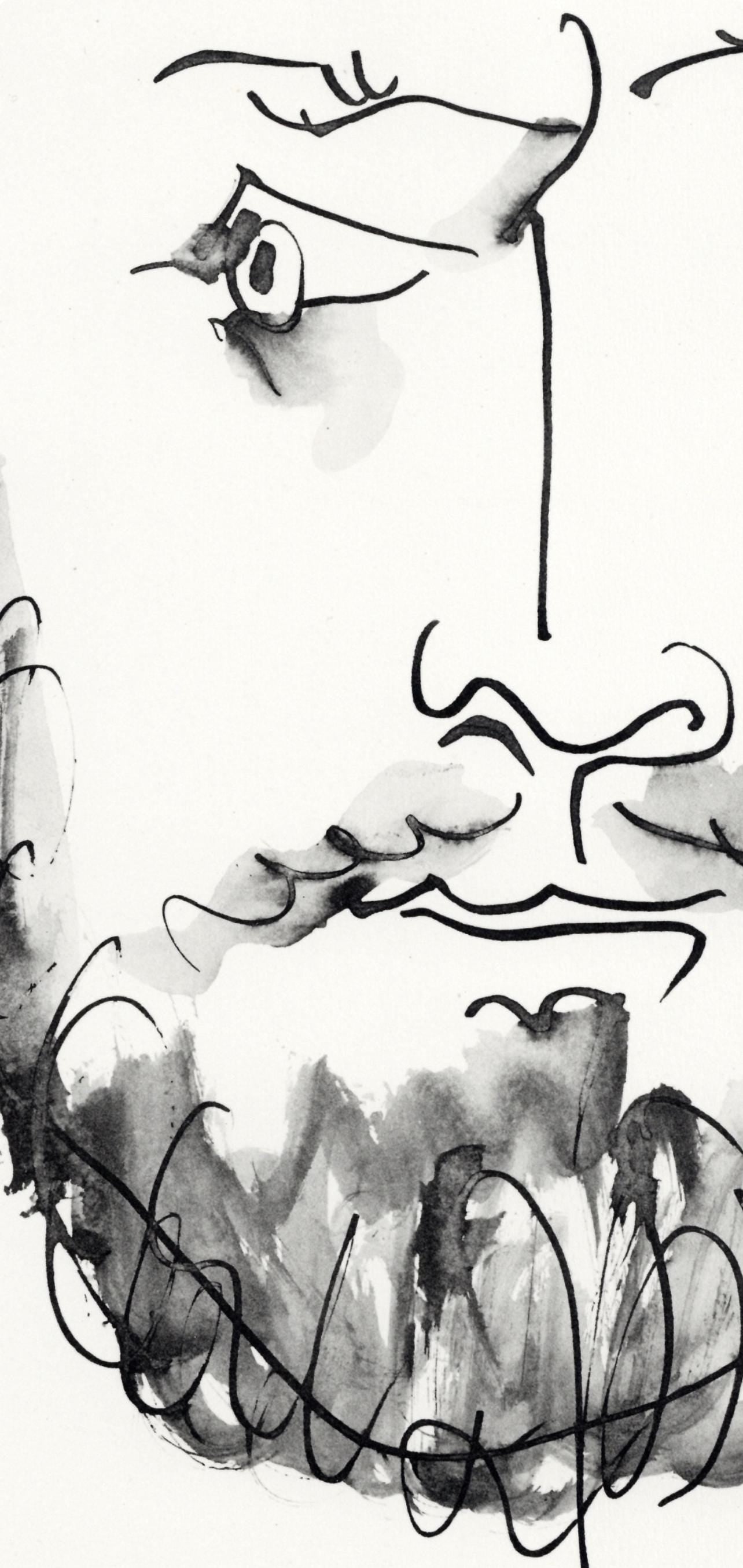 Pablo Picasso, Visage D'Homme, Profil Droit (Cramer No. 84), 40 Dessins De Picasso En Marge Du