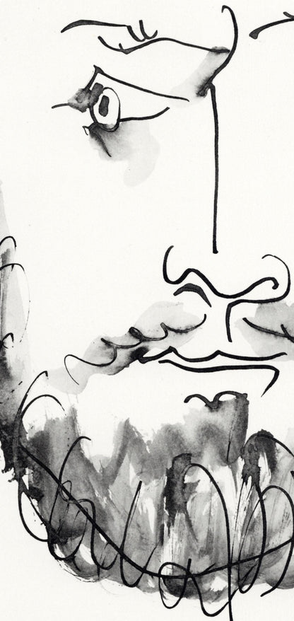 Pablo Picasso, Visage D'Homme, Profil Droit (Cramer No. 84), 40 Dessins De Picasso En Marge Du