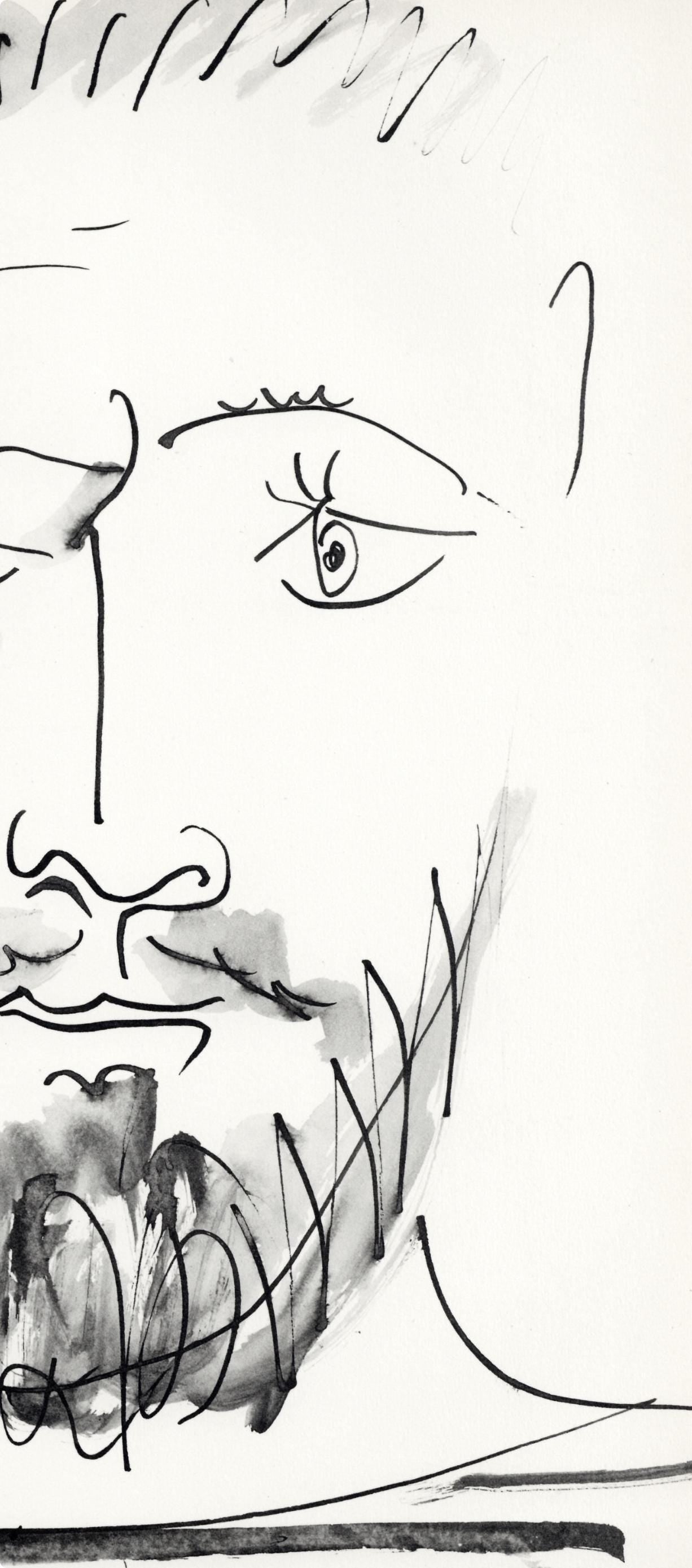Pablo Picasso, Visage D'Homme, Profil Droit (Cramer No. 84), 40 Dessins De Picasso En Marge Du