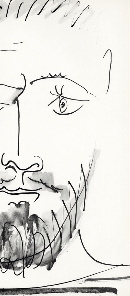 Pablo Picasso, Visage D'Homme, Profil Droit (Cramer No. 84), 40 Dessins De Picasso En Marge Du