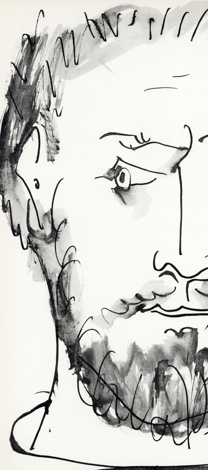 Pablo Picasso, Visage D'Homme, Profil Droit (Cramer No. 84), 40 Dessins De Picasso En Marge Du