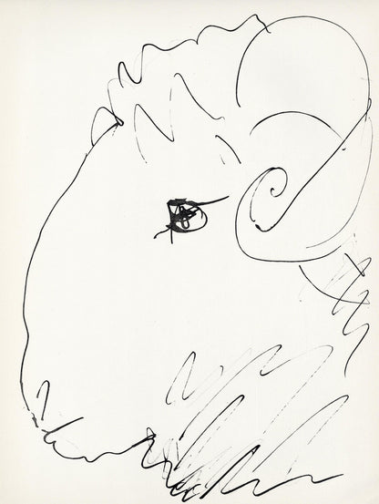 Pablo Picasso, Tte De Blier (Cramer No. 84), 40 Dessins De Picasso En Marge Du Buffon, Lithograph