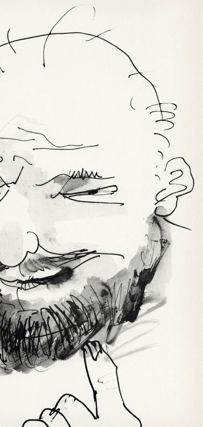 Pablo Picasso, Chauve, Barbu Et Hilare, Trait Et Lavis (Cramer No. 84), 40 Dessins De Picasso En