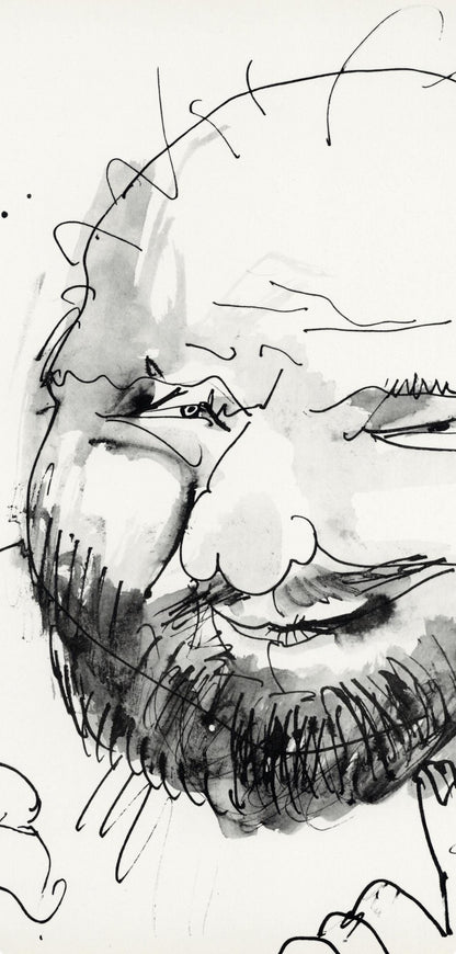 Pablo Picasso, Chauve, Barbu Et Hilare, Trait Et Lavis (Cramer No. 84), 40 Dessins De Picasso En