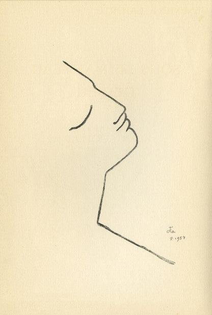 Jean Cocteau, Composition, Sous Le Manteau De Feu, Lithograph