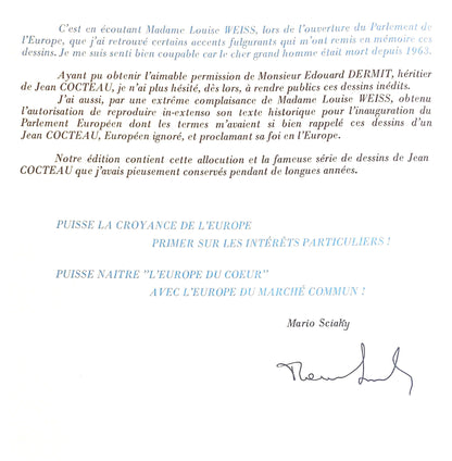 Jean Cocteau, Composition, Nous Croyons En L'Europe, Silkscreen