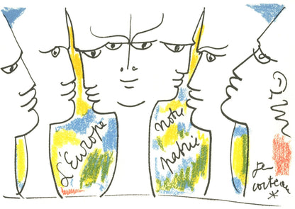 Jean Cocteau, Composition, Nous Croyons En L'Europe, Silkscreen