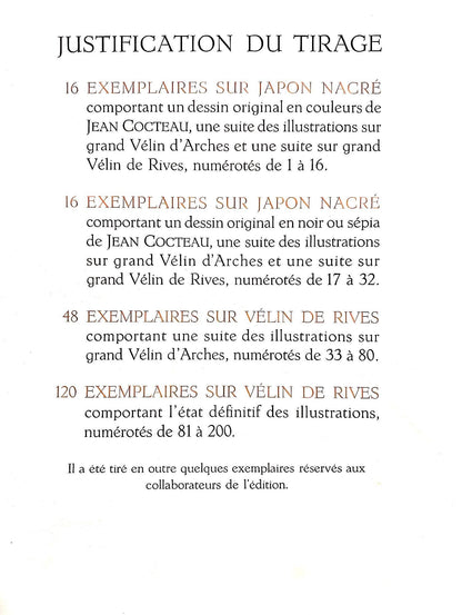 Jean Cocteau, Composition, Taureaux, Lithograph