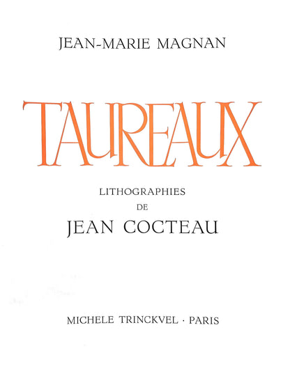 Jean Cocteau, Composition, Taureaux, Lithograph