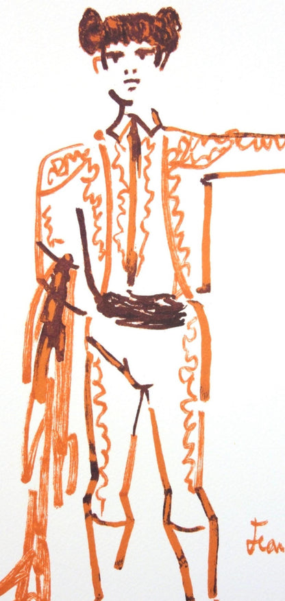 Jean Cocteau, Composition, Taureaux, Lithograph
